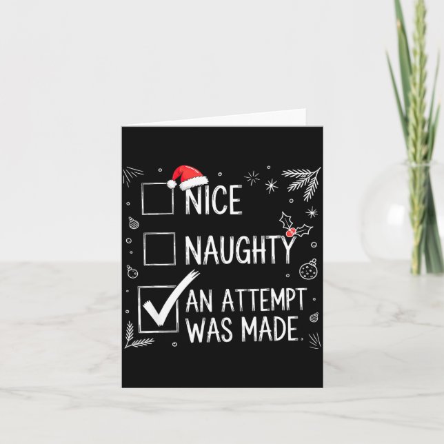 Carte Nice Naughty An Attempt Was Made Christmas List  (Devant)