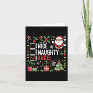 Carte Nice Naughty Angel Funny Noël Père Noël