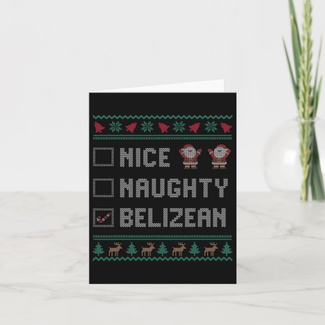 Carte Nice Naughty Belizean Noël Pyjama Correspondance (Devant)