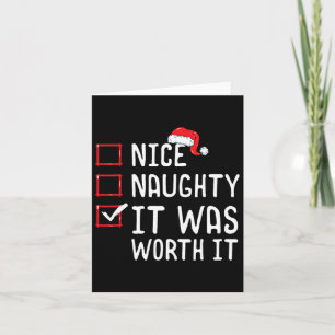 Carte Nice Naughty C'Était Vaut La Liste De Noël