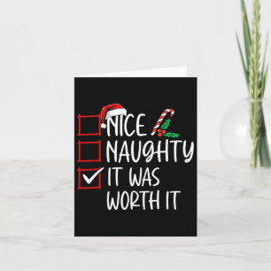 Carte Nice Naughty C'Était Véritable C'Était Noël Liste 