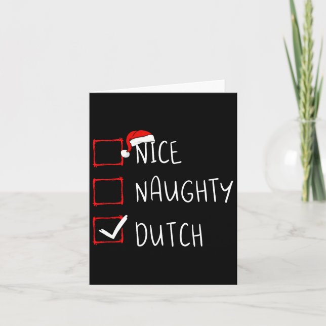 Carte Nice Naughty Dutch Christmas Pays-Bas Heritage (Devant)