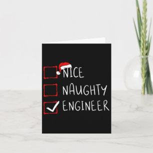 Carte Nice Naughty Engineer Liste de Noël Santa Claus E