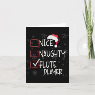 Carte Nice Naughty Flute Player Liste Noël Père Noël Cla