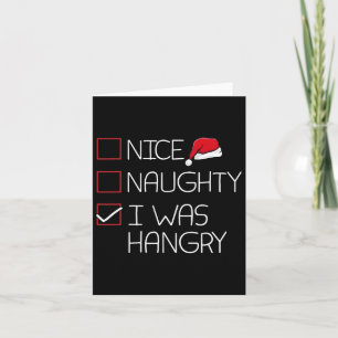 Carte Nice Naughty Hangry Christmas Pajama Funny Humour