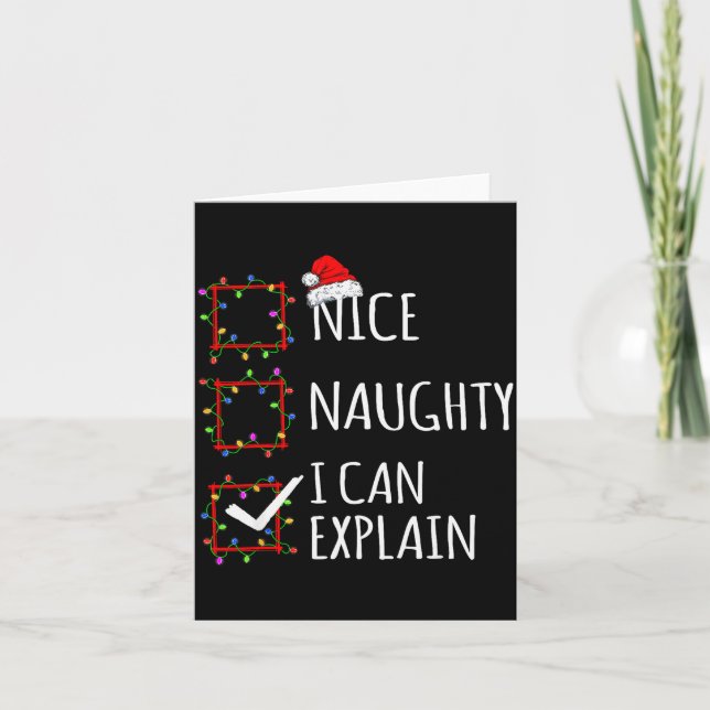 Carte Nice Naughty I Can Explain Christmas List Santa Cl (Devant)