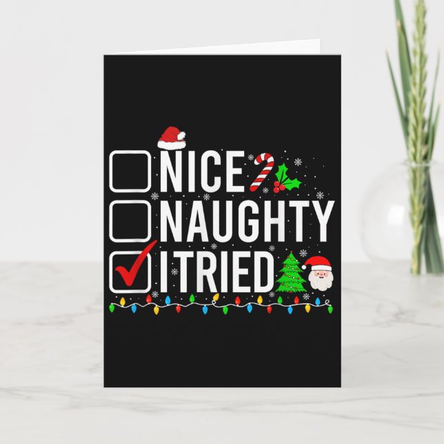 Carte Nice Naughty I Tried Family Xmas Pajama Funny Chri (Devant)