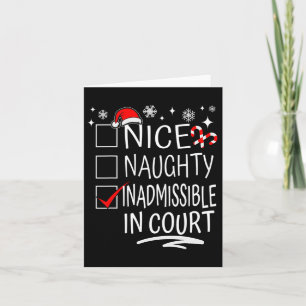 Carte Nice Naughty Inadmissible En Cour Famille De Noël