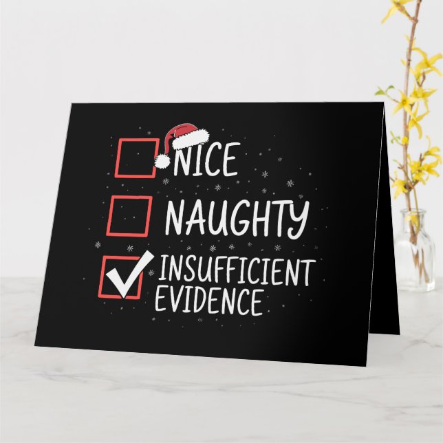 Carte Nice Naughty Insuffisant Preuve Noël Drôle (Fleur jaune)