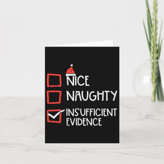 Carte Nice Naughty Insuffisant Preuve Noël Fun X (Devant)