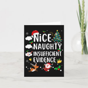 Carte Nice Naughty Insuffisant Preuves Noël Famille