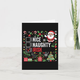 Carte Nice Naughty Irish Noël Santa Claus Irlande