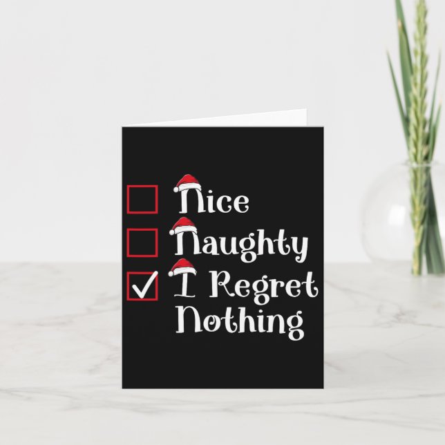 Carte Nice Naughty Je Regrette Rien De Mal Noël (Devant)