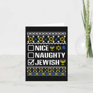 Carte Nice Naughty Jewish Hanoukka Chanukah Juive Sweat