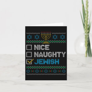 Carte Nice Naughty Juif Laid Noël Sweater Funny H