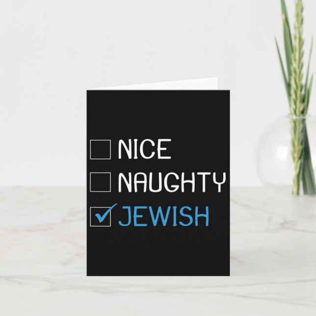 Carte Nice Naughty Juive Jokes Hanoukka Hannukah Gi (Devant)