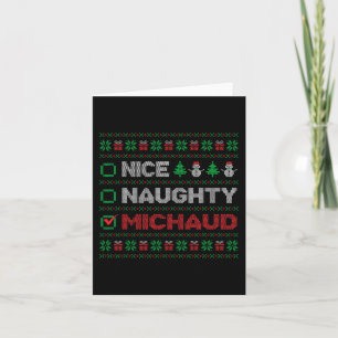 Carte Nice Naughty MICHAUD Liste de Noël Ugly