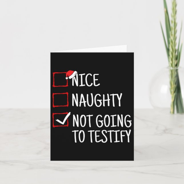 Carte Nice Naughty Ne Va Pas Tester Funny Noël (Devant)