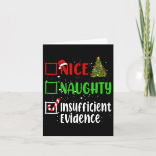 Carte Nice Naughty Nombre insuffisant de preuves Liste d