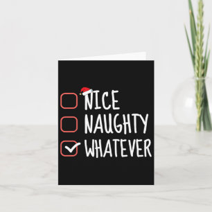 Carte Nice Naughty Quelle que soit la liste de Noël amus