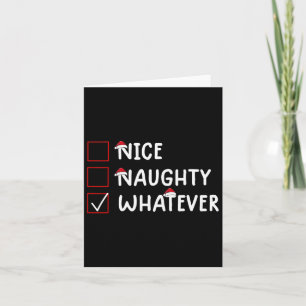 Carte Nice Naughty Quoi que mignon Noël