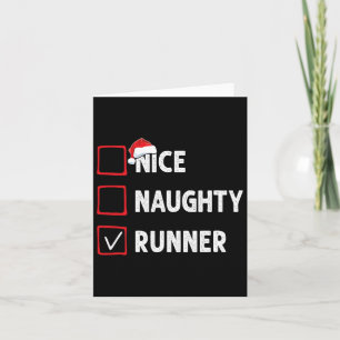 Carte Nice Naughty Runner Coureur femmes Mens Drôle Chri