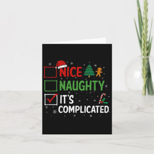Carte Nice Naughty Sa liste de Noël compliquée Père Noël