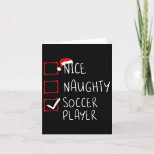 Carte Nice Naughty Soccer Player Liste de Noël Père Noël