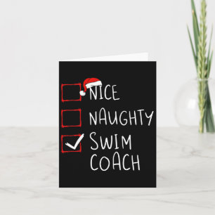 Carte Nice Naughty Swim Coach Noël Liste des Noël Père N
