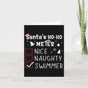 Carte Nice Naughty Swimmer Liste de Noël Natation Amusan