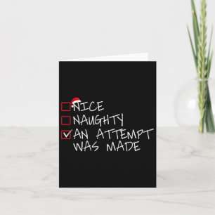 Carte Nice Naughty Une Tentative A Été Faite Liste De No