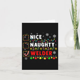Carte Nice Naughty Welder Noël Colorful Jo correspondant