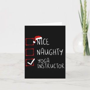 Carte Nice Naughty Yoga Instructeur Liste de Noël Père N