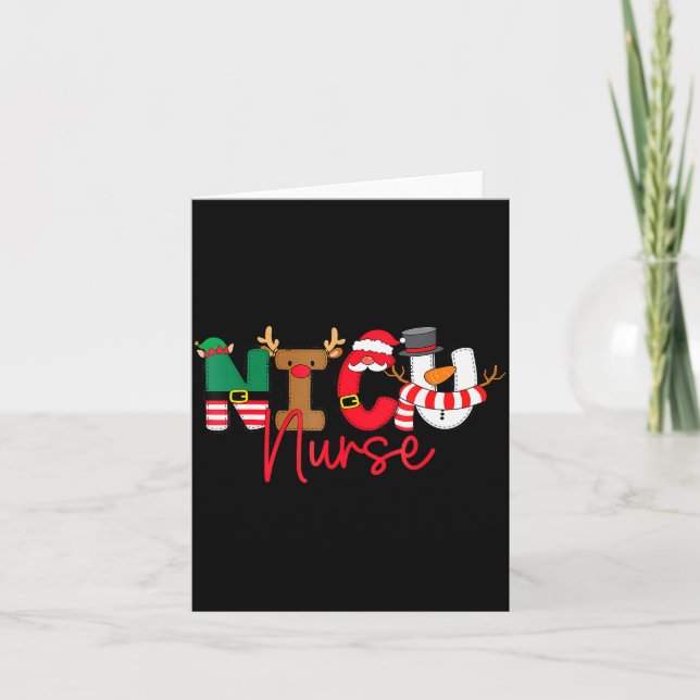 Carte Nicu Christmas Shirt Nicu Nurse Xmas Party Nicu Nu (Devant)