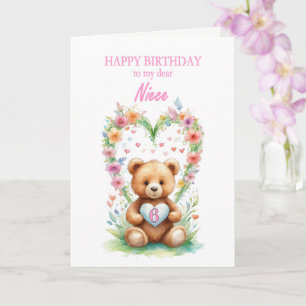 Carte Niece Age 6 Teddy Bear