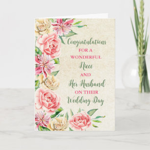 Carte Niece et son mari Mariage Félicitations