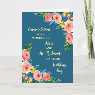 Carte Niece et son mari Mariage Félicitations