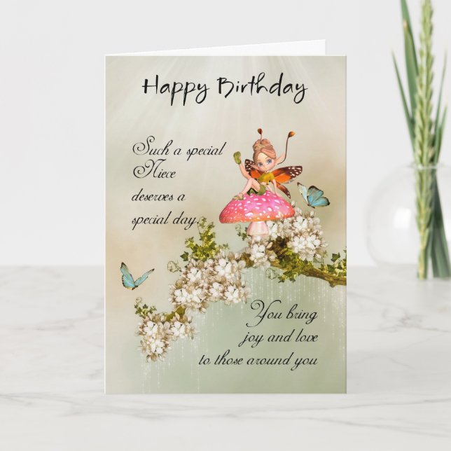 Carte Niece Fairy Anniversaire Avec Blossom (Devant)