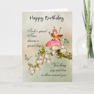 Carte Niece Fairy Anniversaire Avec Blossom