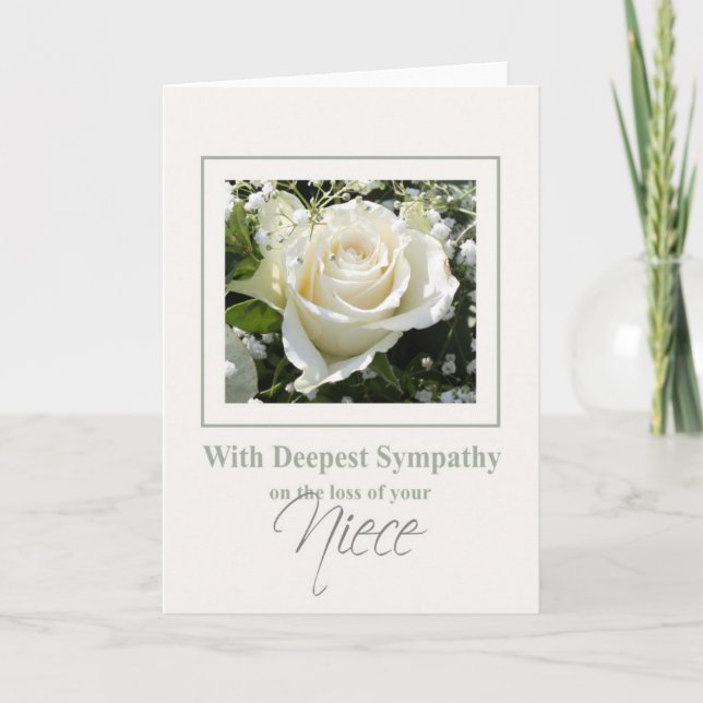 Carte Niece loss Rose sympathy Card (Devant)