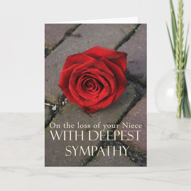 Carte Niece loss Rose sympathy Card (Devant)