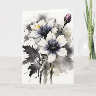 Carte Nigella - Fleurs aquarelles