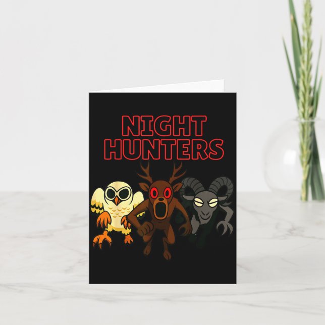 Carte Night Hunters. 3 Animals In The Forest. Cool Gamer (Devant)