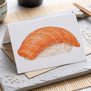 Carte Nigiri de saumon sushi japonais pour foodie