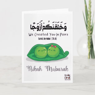 Carte Nikah Mubarak aux Petits Pois dans une Cosse