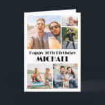 Carte N'IMPORTE QUELLE Année Joyeux Anniversaire 5 Photo<br><div class="desc">Créez votre propre souhait d'anniversaire heureux unique pour un membre de la famille ou un ami avec un élégant collage photo minimaliste carte de voeux plié nom personnalisé. Toutes les images et le libellé de ce modèle sont simples à customiser. Les couleurs et les styles de police sont également faciles...</div>