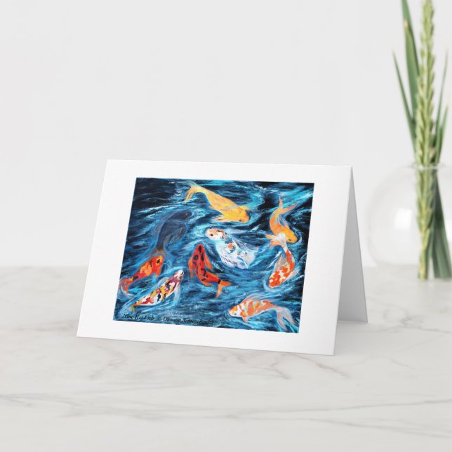 Carte Nine Koi Fish. Greeting card (Devant)
