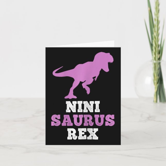 Carte Nini-saurus Rex Dino Dinosaure Ninisaurus Drôle  (Devant)