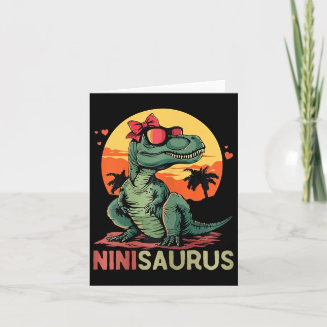 Carte Ninisaurus Dino Dinosaure Nini-saurus T-rex Mère (Devant)
