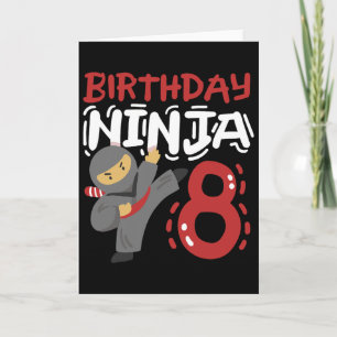 Carte Ninja d'anniversaire 8 ans Enfants de karaté 8ème 
